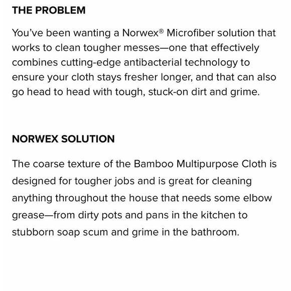 Norwex Bamboo Multipurpose Cloth Graphite/Green NWT - Picture 12 of 14